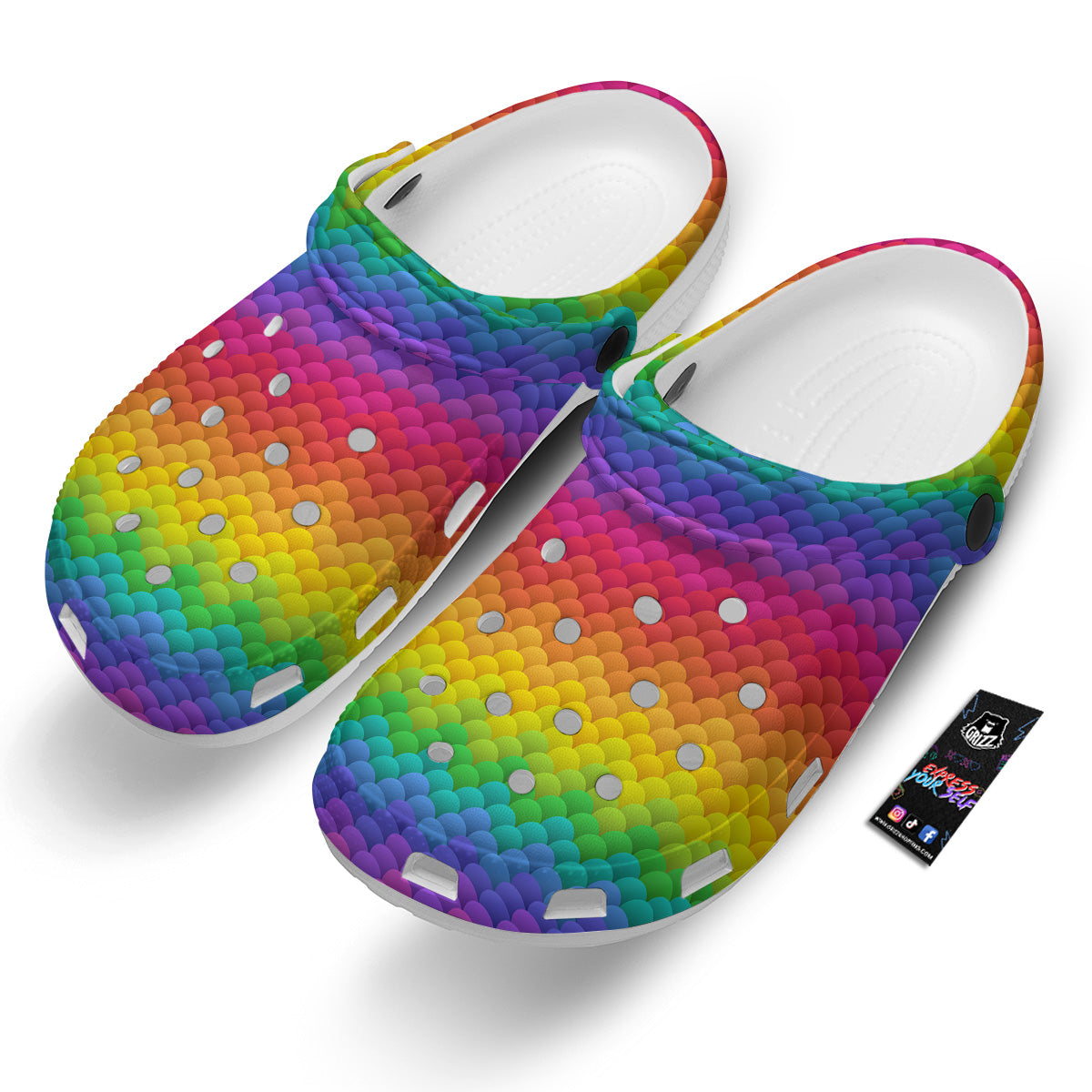 Rainbow Light Blobs Print Pattern Clog-grizzshop