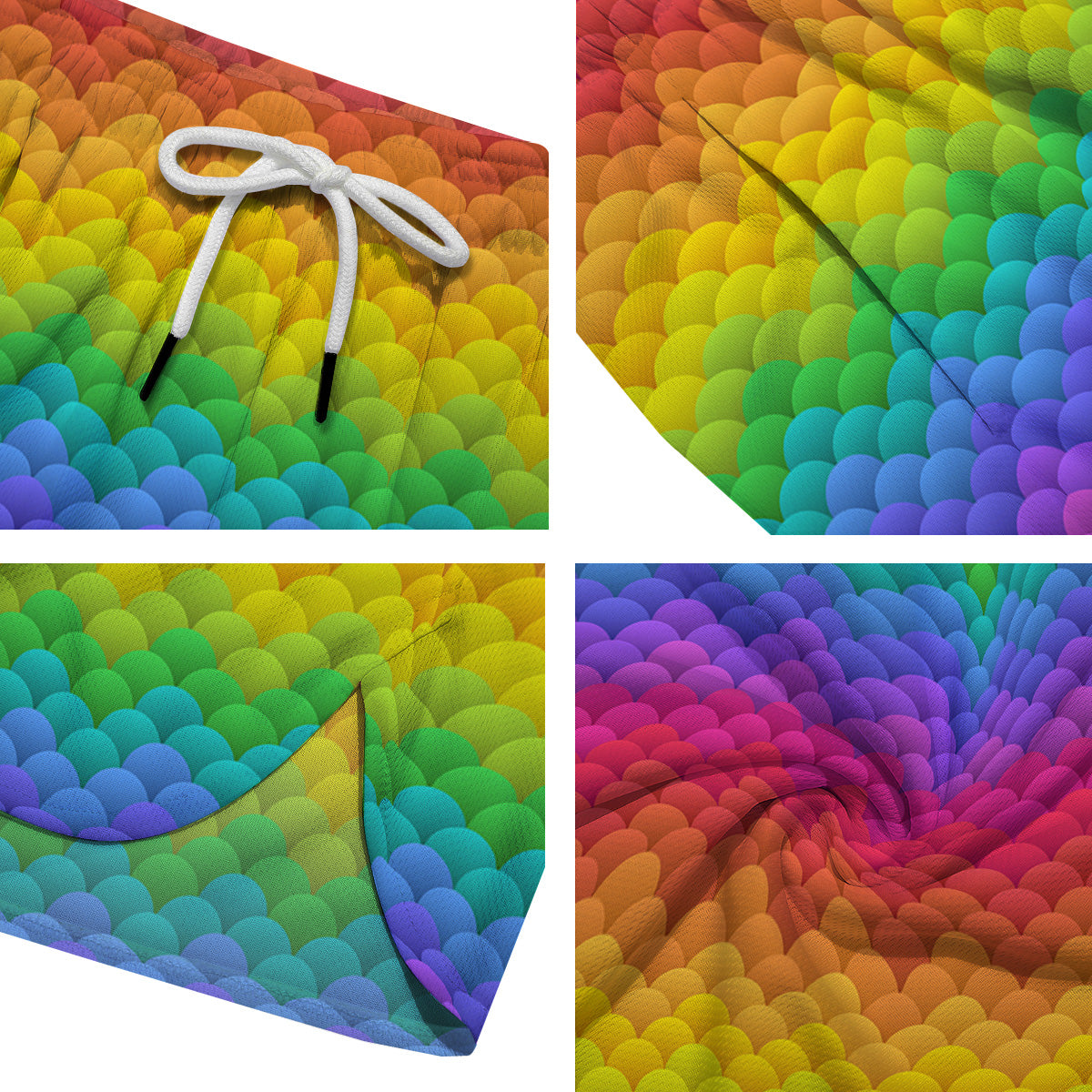 Rainbow Light Blobs Print Pattern Men's Running Shorts-grizzshop