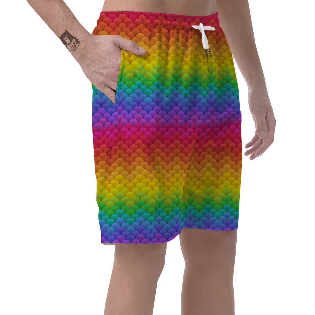 Rainbow Light Blobs Print Pattern Men's Shorts-grizzshop