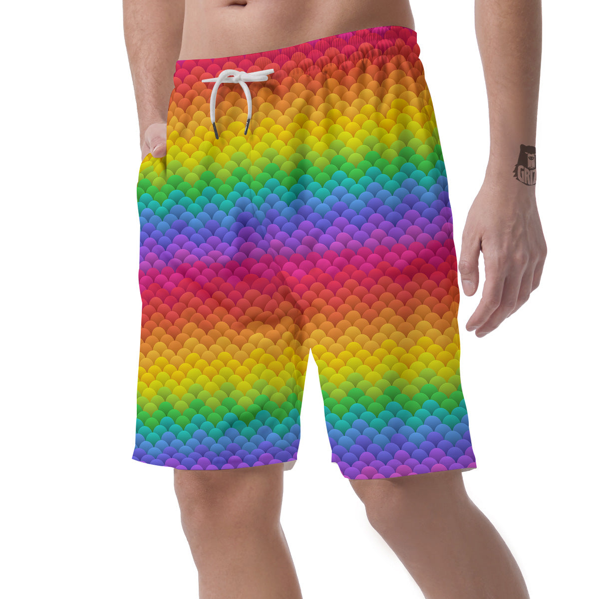Rainbow Light Blobs Print Pattern Men's Shorts-grizzshop