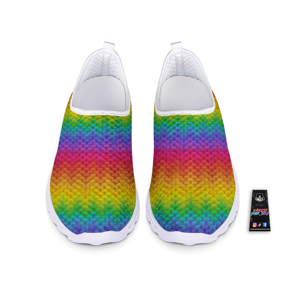 Rainbow Light Blobs Print Pattern Nurse Shoes-grizzshop