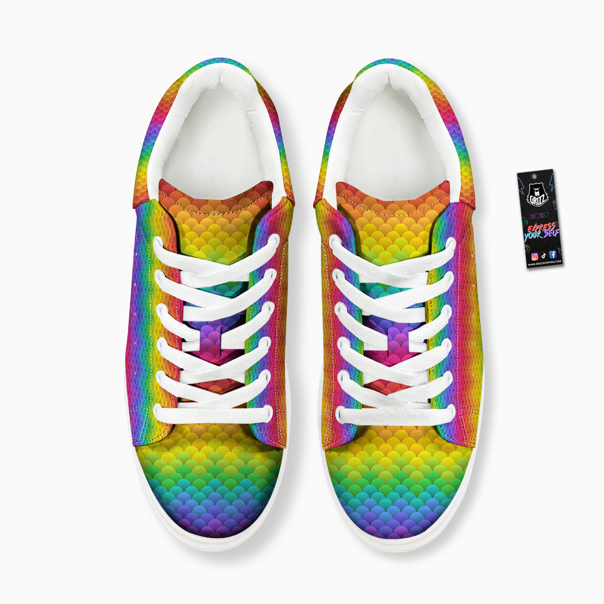 Rainbow Light Blobs Print Pattern Platform Shoes-grizzshop