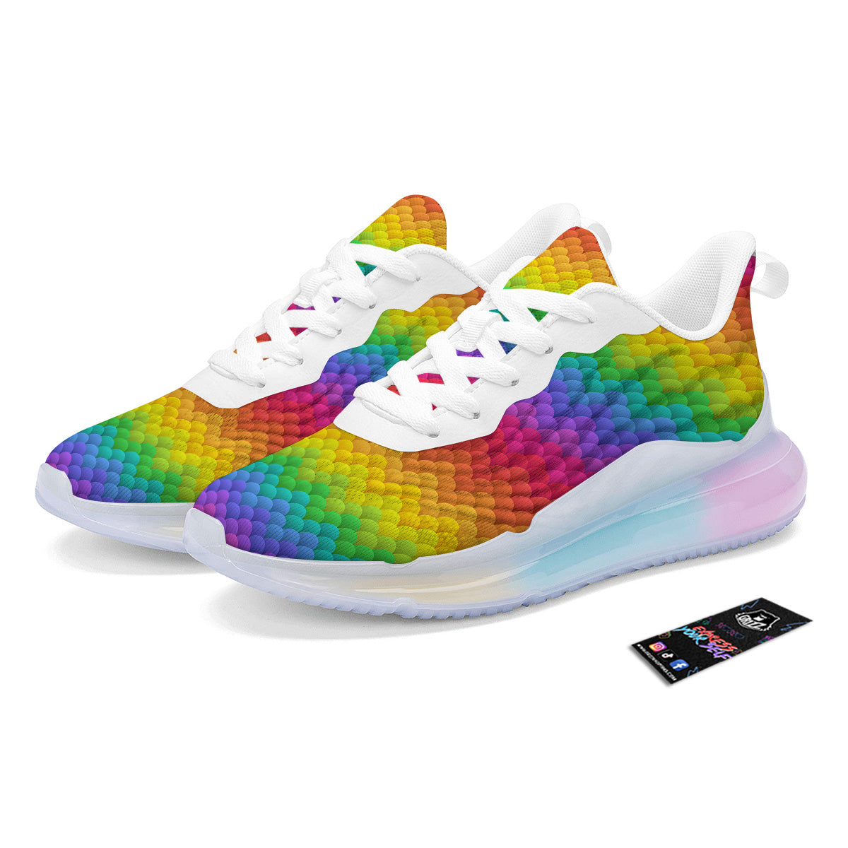 Rainbow Light Blobs Print Pattern Running Sneakers-grizzshop