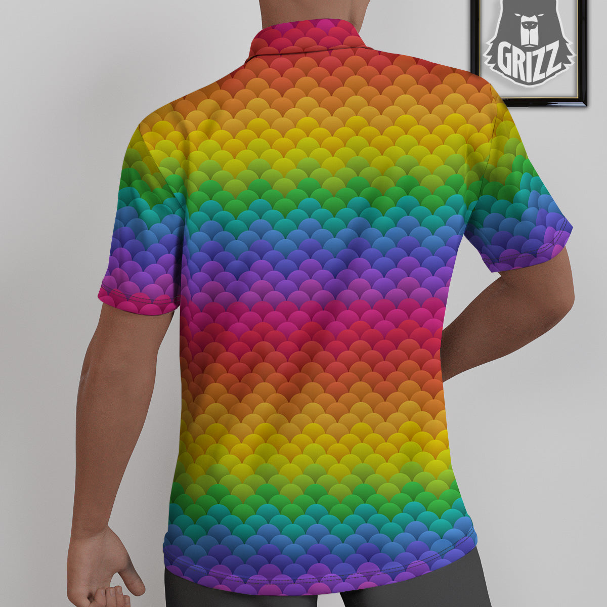 Rainbow Light Blobs Print Pattern Untucked Shirts-grizzshop
