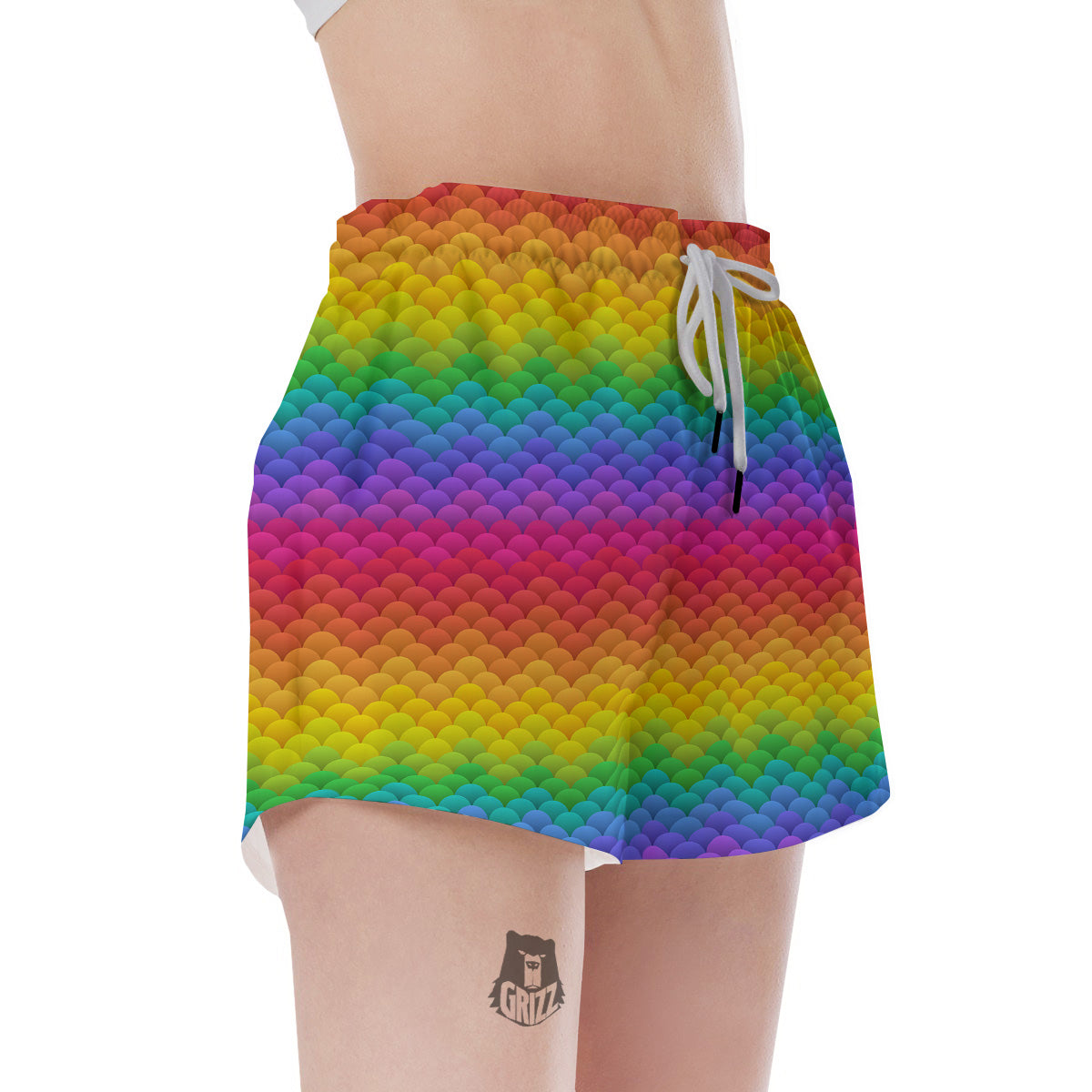 Rainbow Light Blobs Print Pattern Women's Shorts-grizzshop