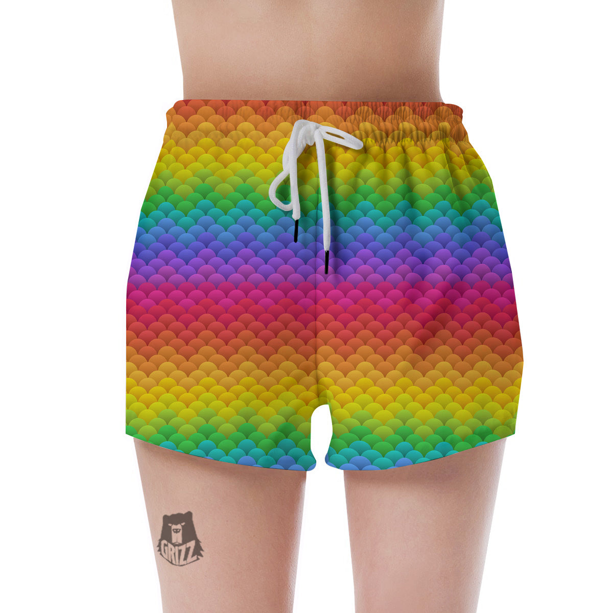 Rainbow Light Blobs Print Pattern Women's Shorts-grizzshop