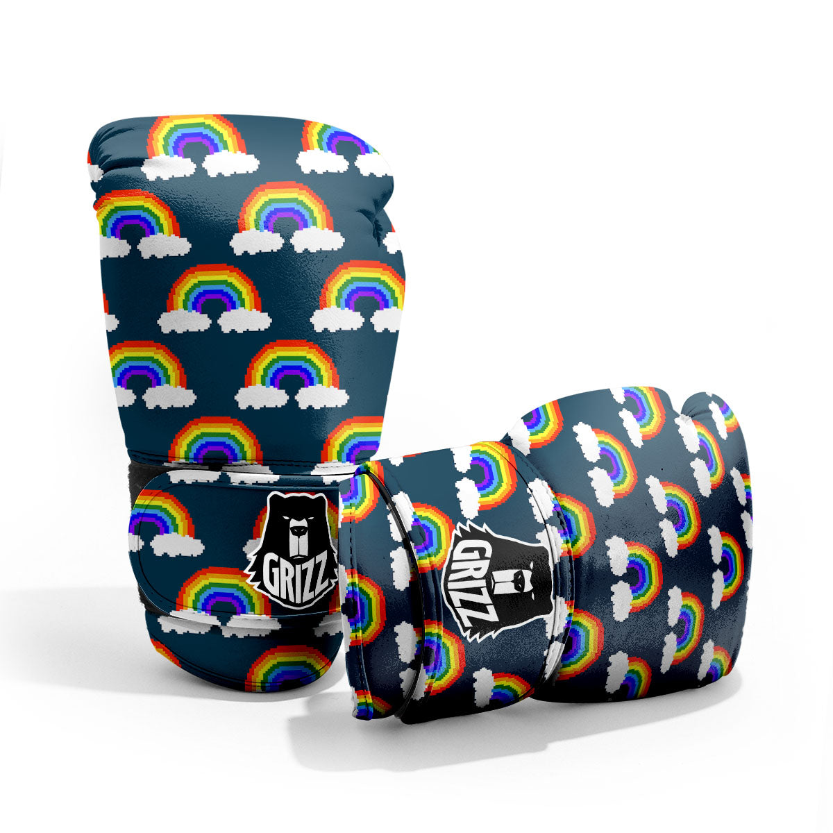Rainbow Pixel Print Pattern Pro Boxing Glove