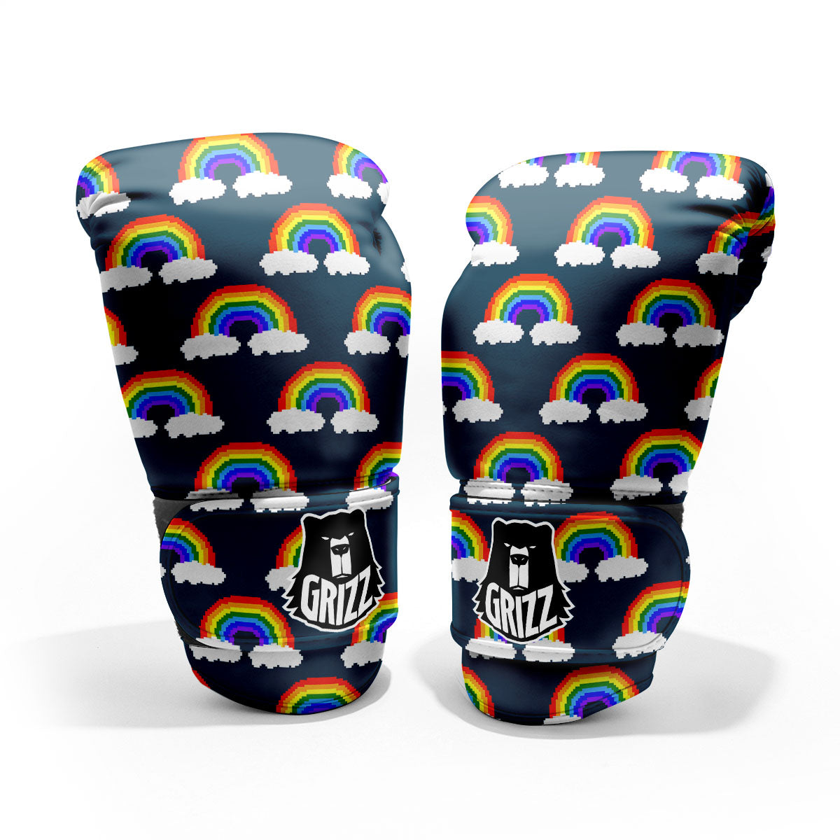 Rainbow Pixel Print Pattern Pro Boxing Glove