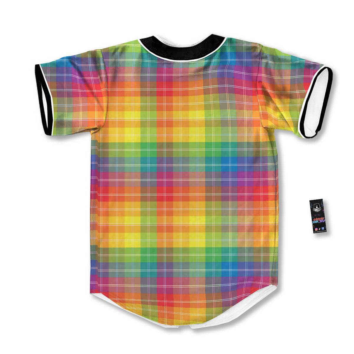 Rainbow Plaid LGBT Pride Print Pattern Baseball Jersey-grizzshop
