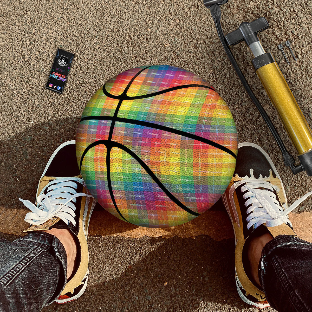 Rainbow Plaid LGBT Pride Print Pattern Basketball-grizzshop