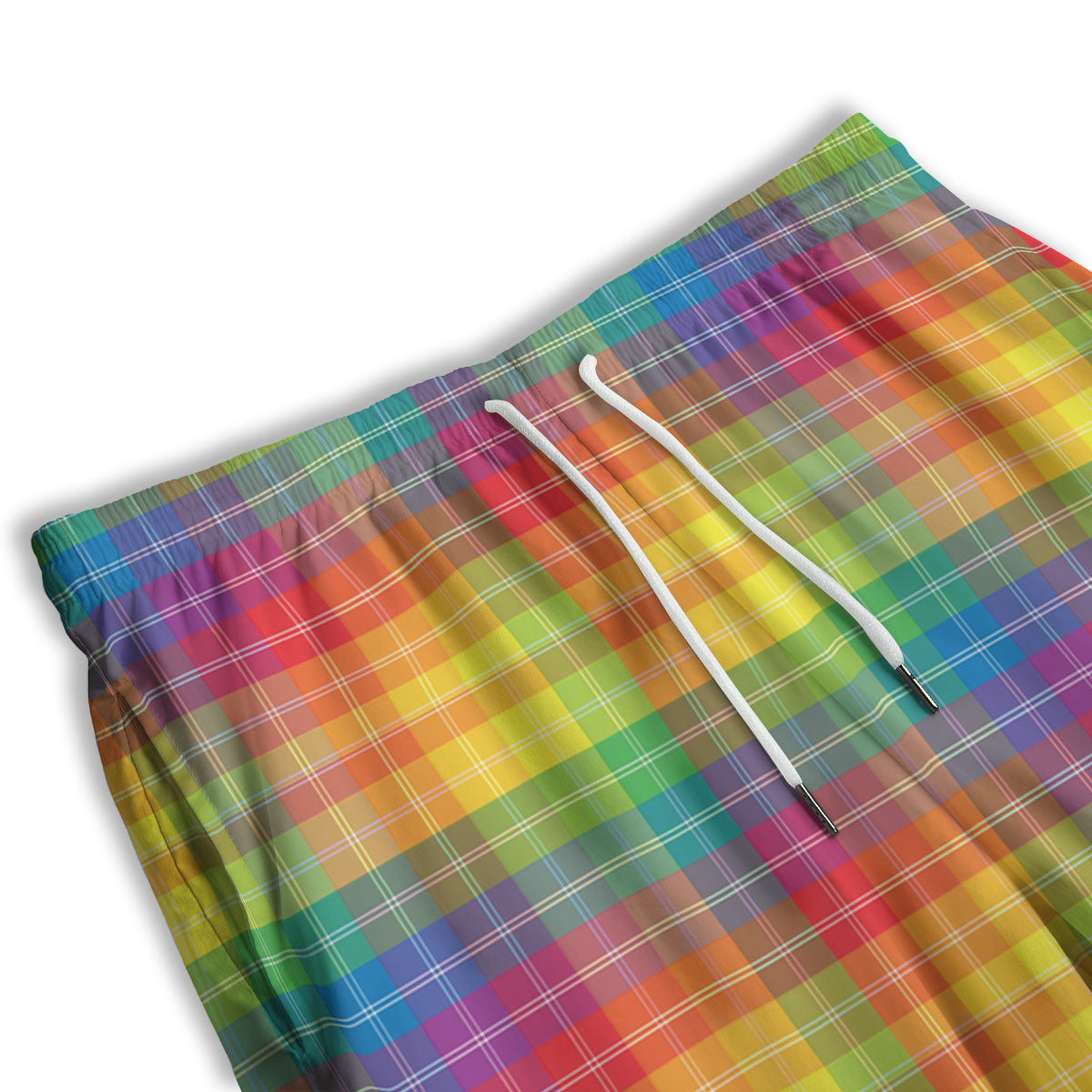 Rainbow Plaid LGBT Pride Print Pattern Men's Athletic Shorts