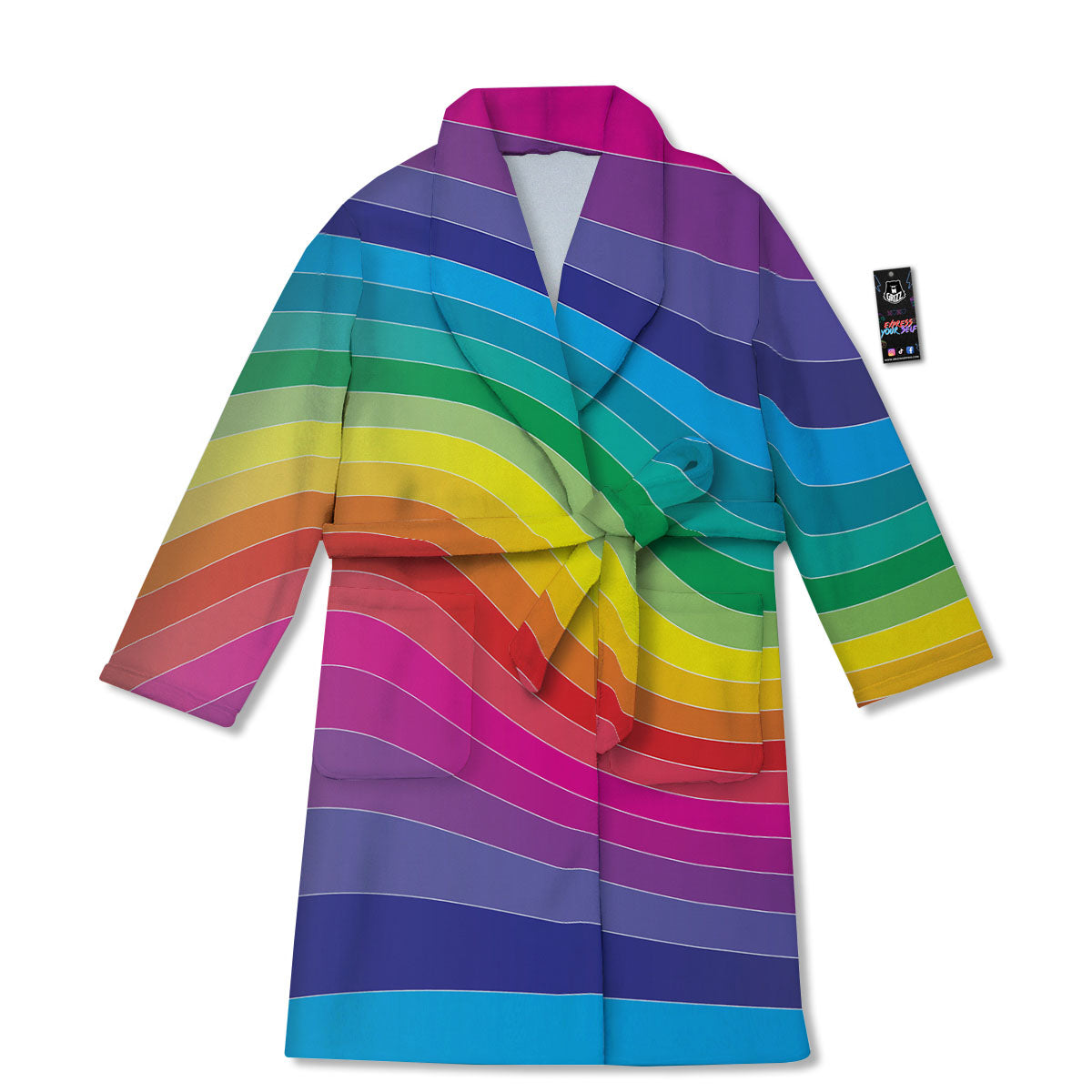 Rainbow Print Bathrobe-grizzshop