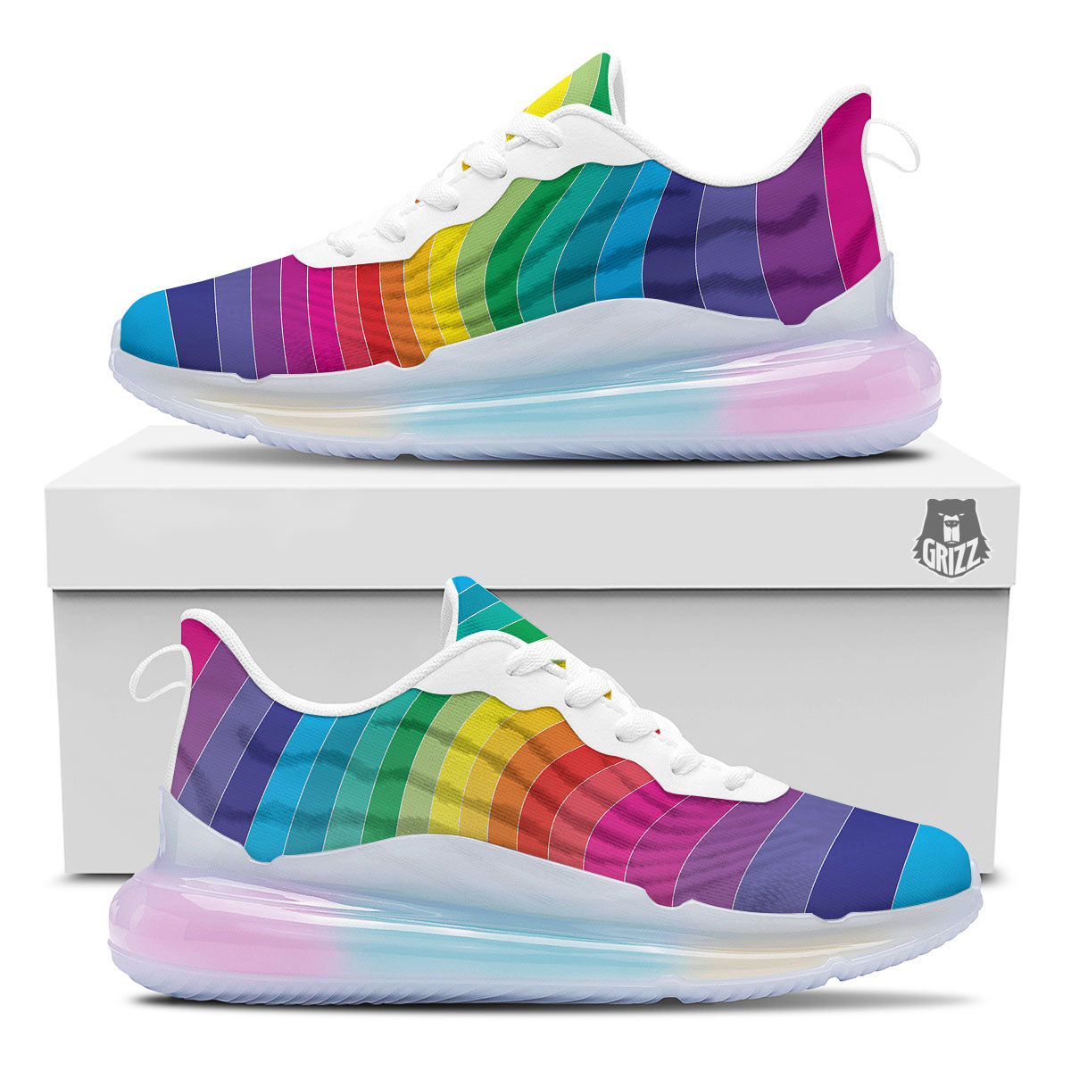Rainbow Print Running Sneakers-grizzshop