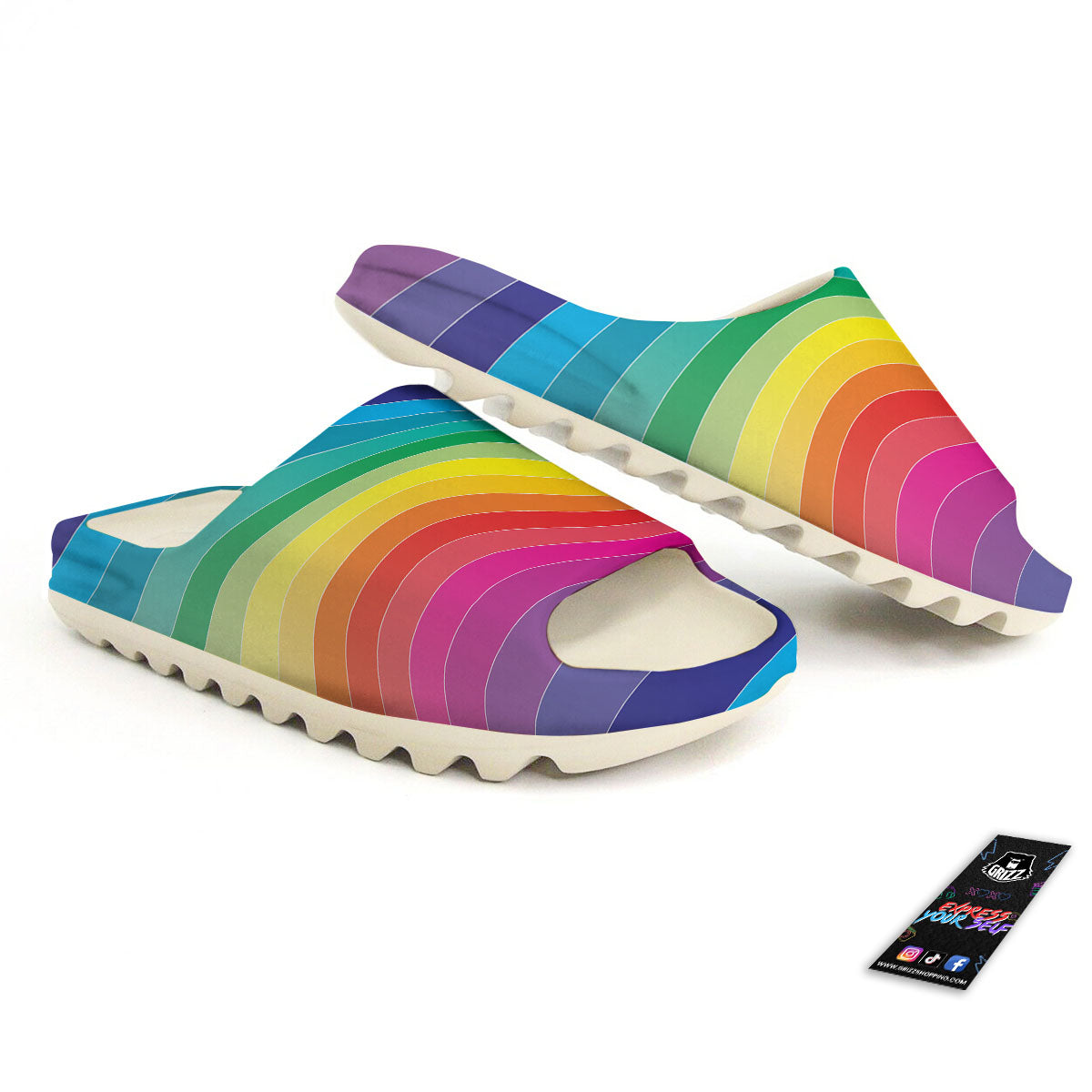 Rainbow Print Sandals-grizzshop