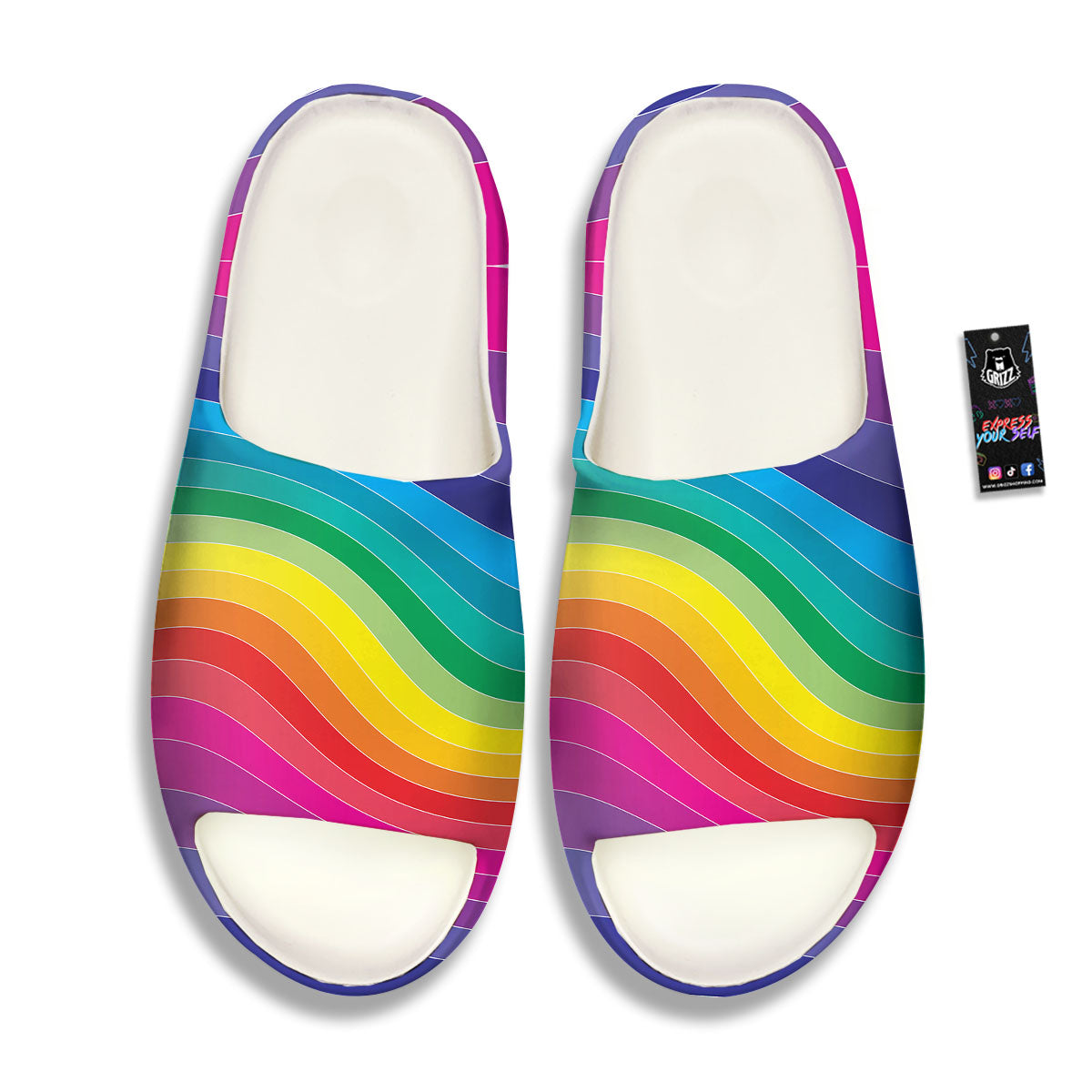 Rainbow Print Sandals-grizzshop