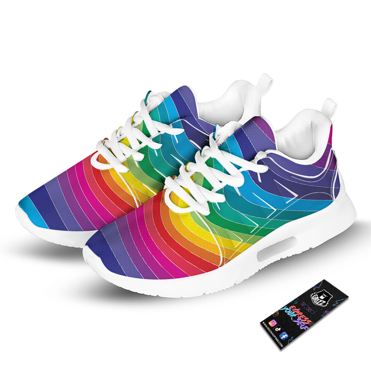 Rainbow Print Tennis Shoes-grizzshop