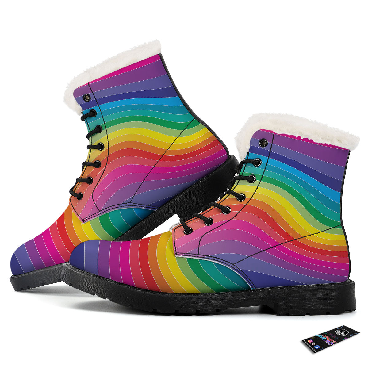 Rainbow Print Winter Boots-grizzshop