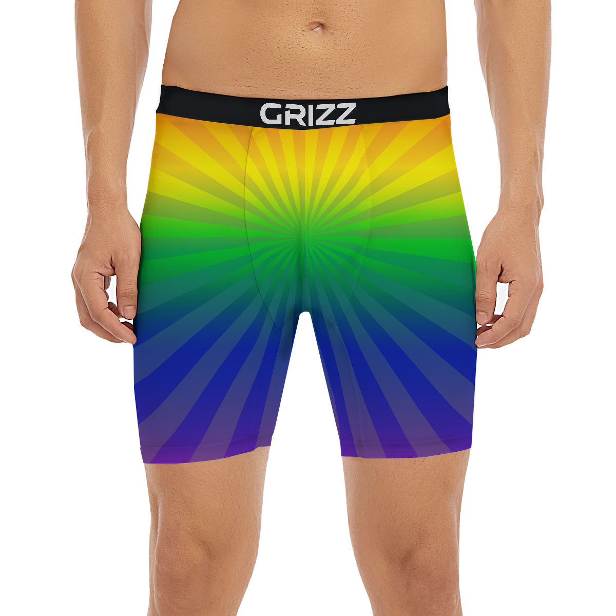 Rainbow Rays LGBT Pride Print Muay Thai Boxing Shorts