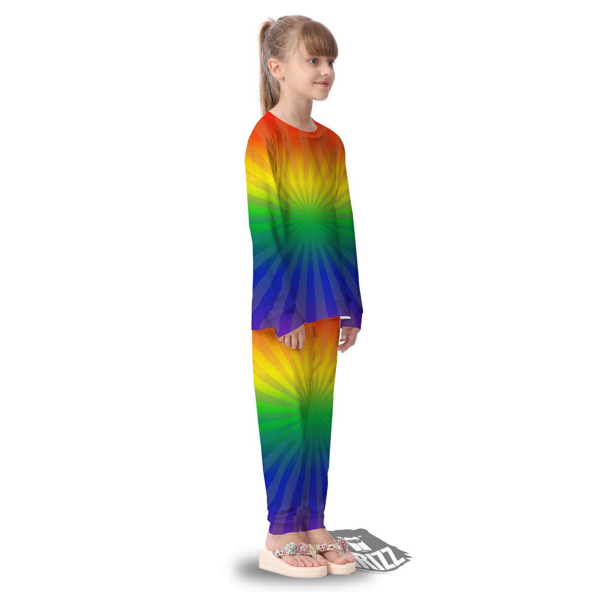 Rainbow Rays LGBT Pride Print Kid's Pajamas-grizzshop