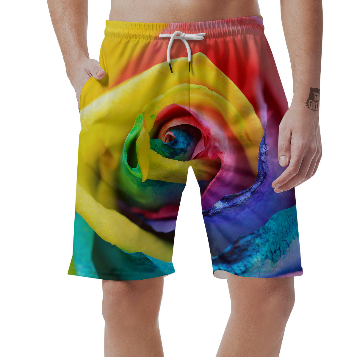 Rainbow Roses LGBT Pride Print Muay Thai Boxing Shorts