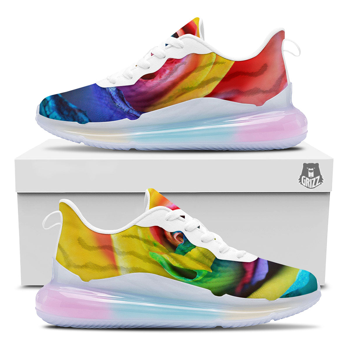 Rainbow Roses LGBT Pride Print Running Sneakers-grizzshop