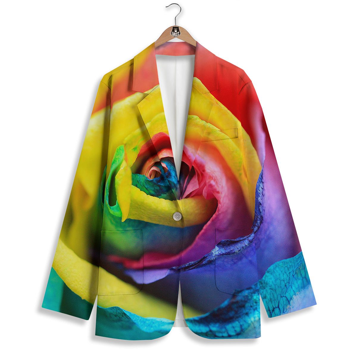 Rainbow Roses LGBT Pride Print Women's Blazer-grizzshop