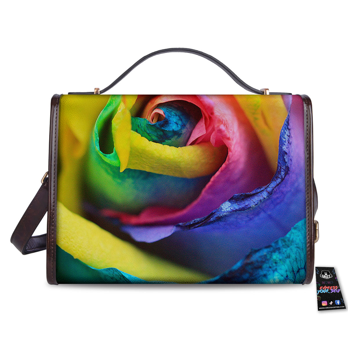 Rainbow Roses LGBT Pride Print Women's Satchel Bag-grizzshop