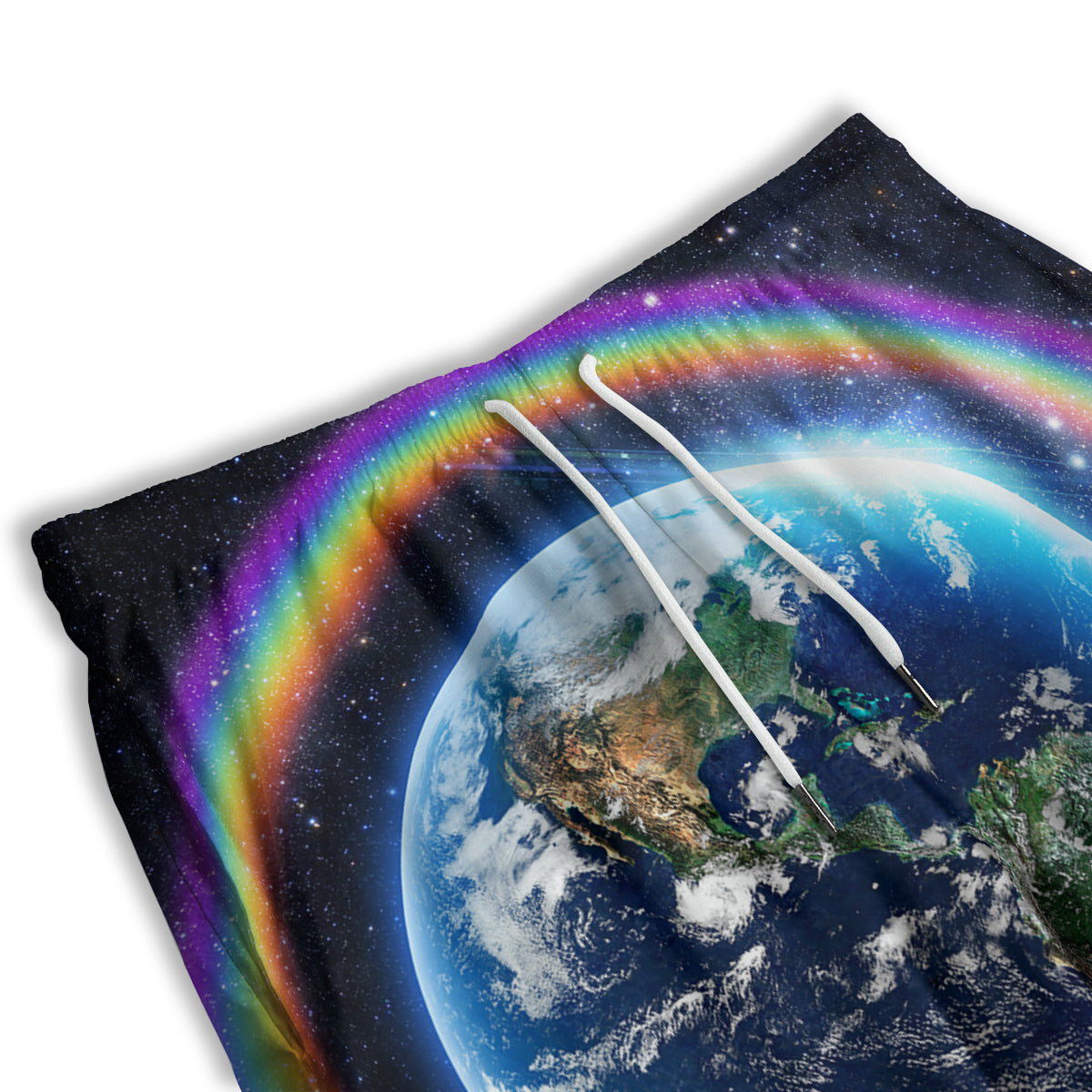 Rainbow The Earth Print Men's Athletic Shorts