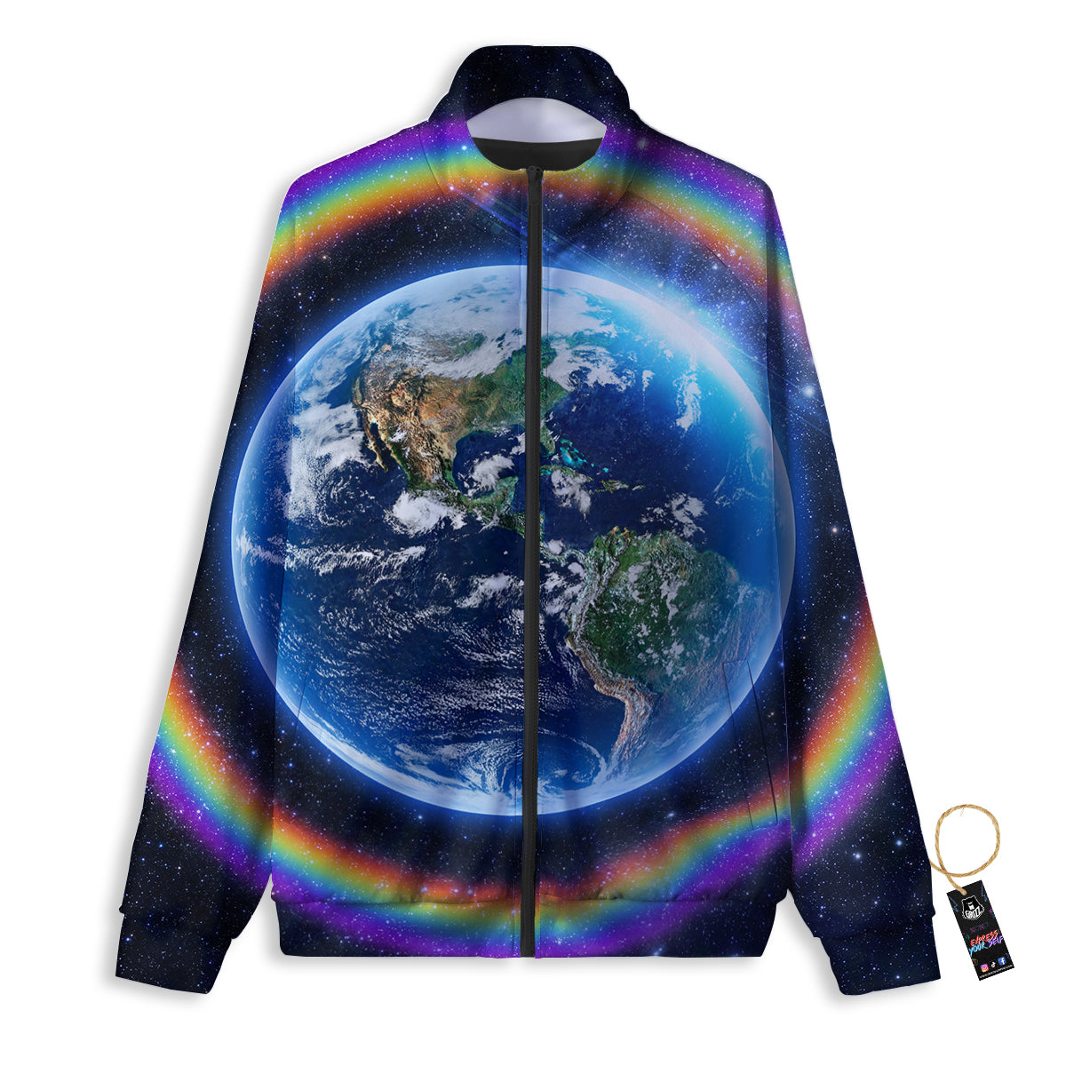 Rainbow The Earth Print Track Jacket-grizzshop