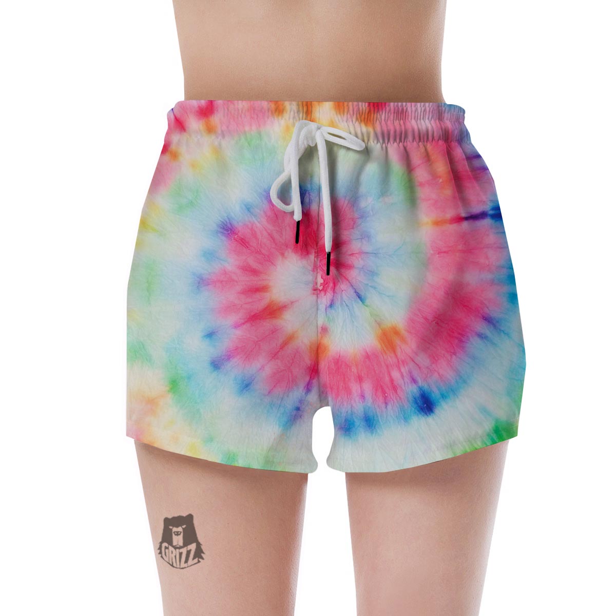 Rainbow Tie Dye Print Women's Shorts-grizzshop