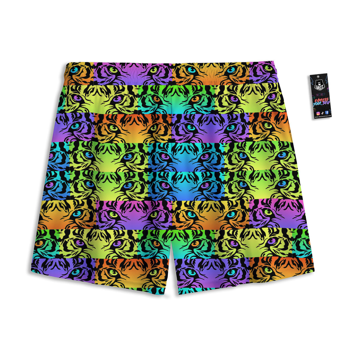 Sandwich Grey Doodle Print Pattern Mesh Shorts