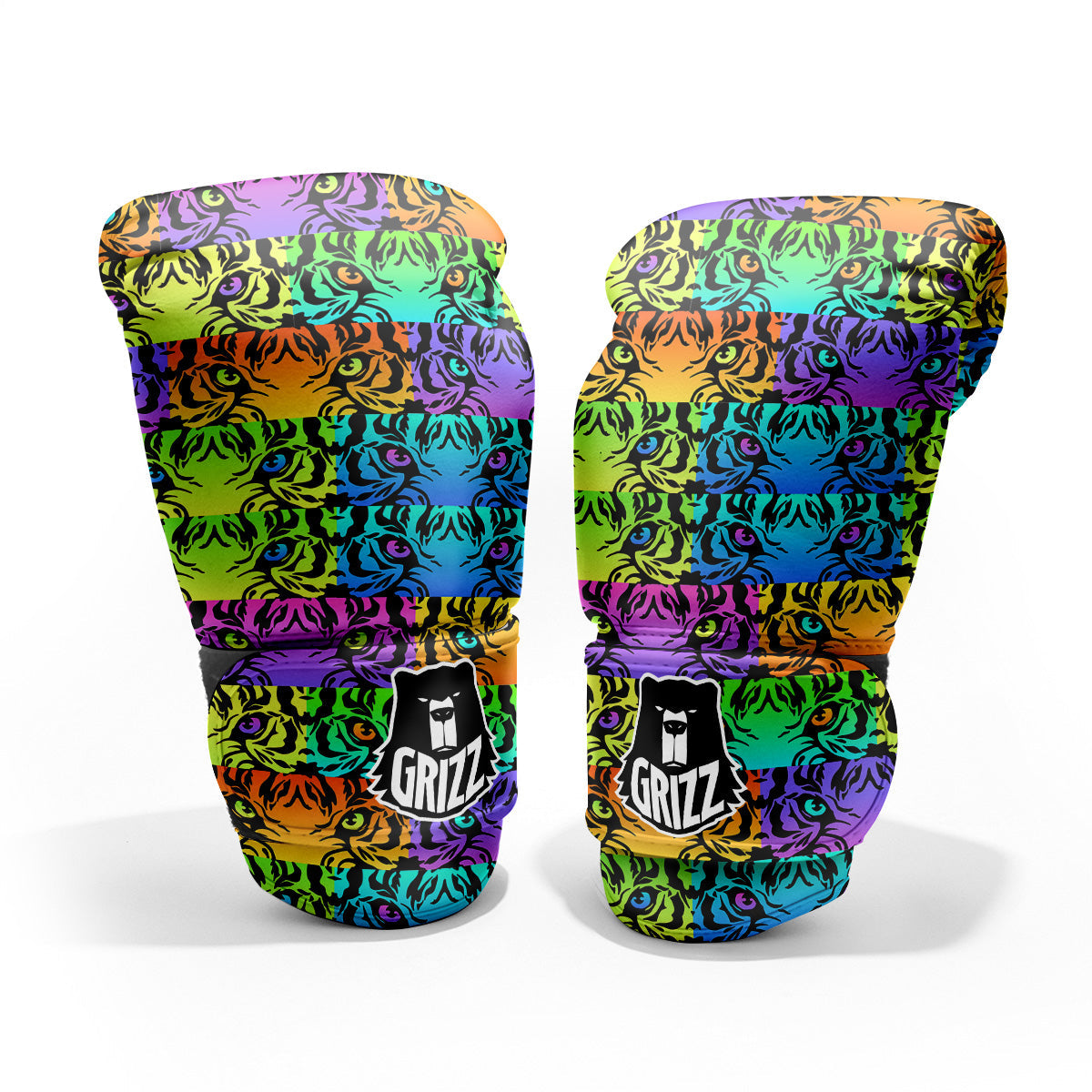 Rainbow Tiger Eyes Print Pattern Pro Boxing Glove
