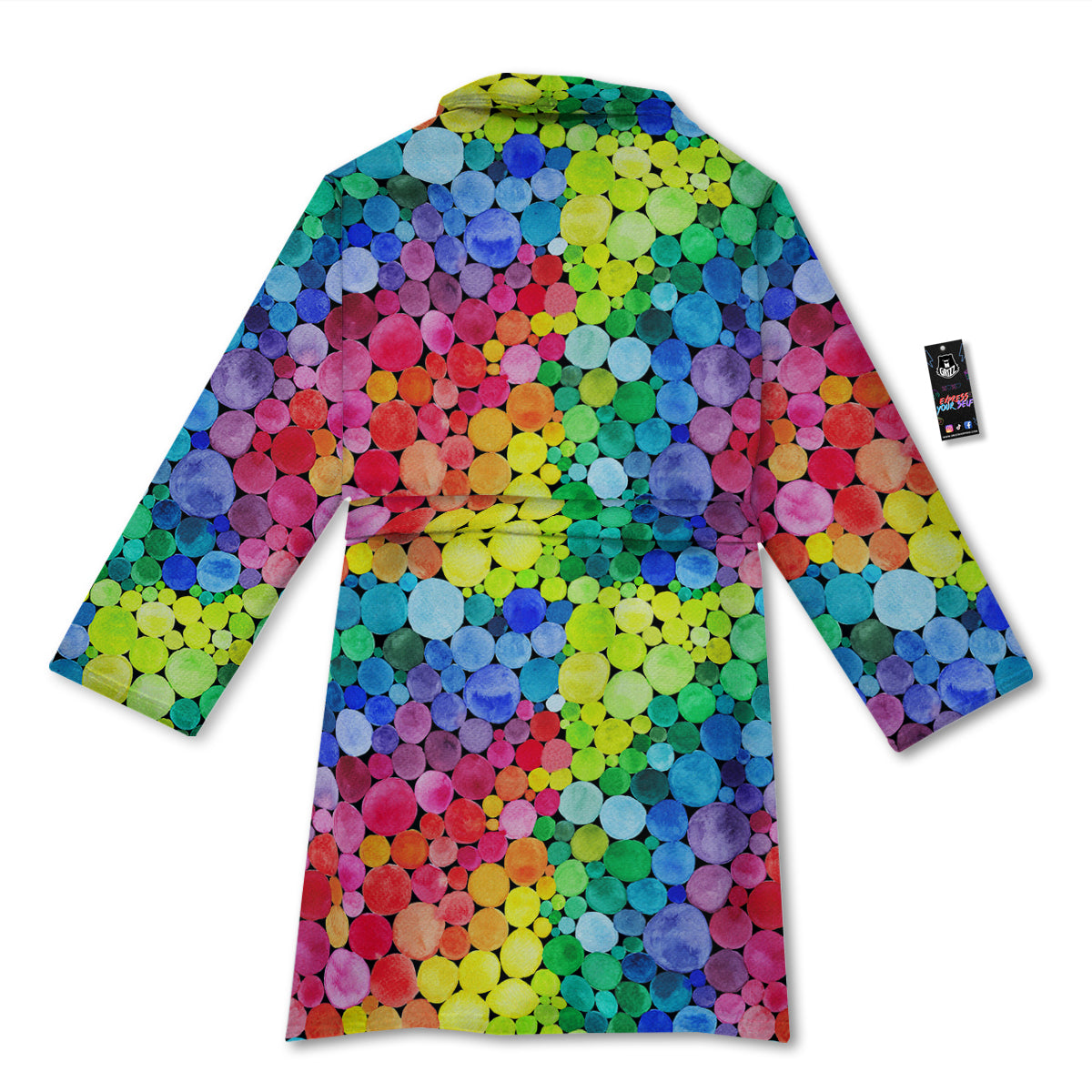 Rainbow Watercolor Print Pattern Bathrobe-grizzshop