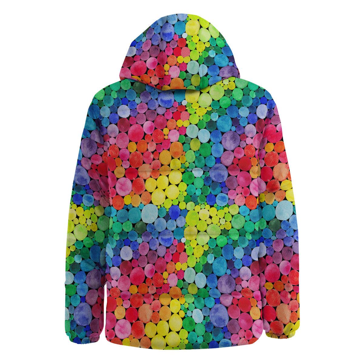 Rainbow Watercolor Print Pattern Down Jacket-grizzshop