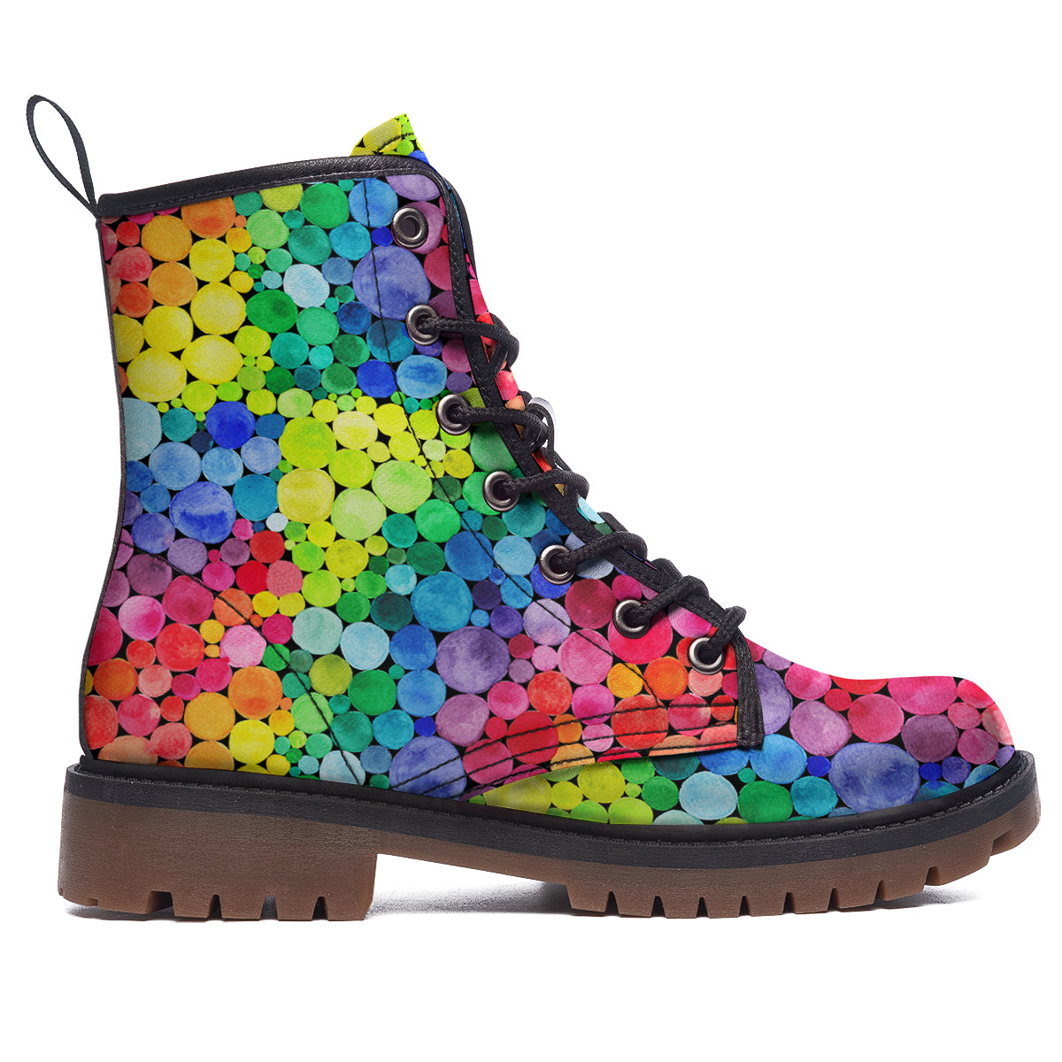 Rainbow Watercolor Print Pattern Work Boots-grizzshop