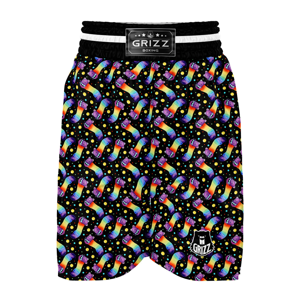 Rainbow Worm Print Pattern Boxing Shorts-grizzshop