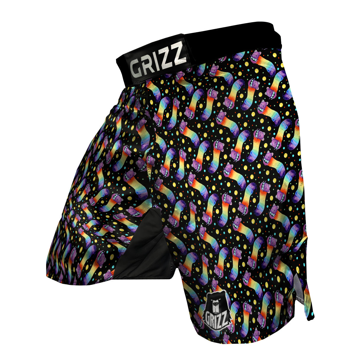 Rainbow Worm Print Pattern MMA Shorts-grizzshop