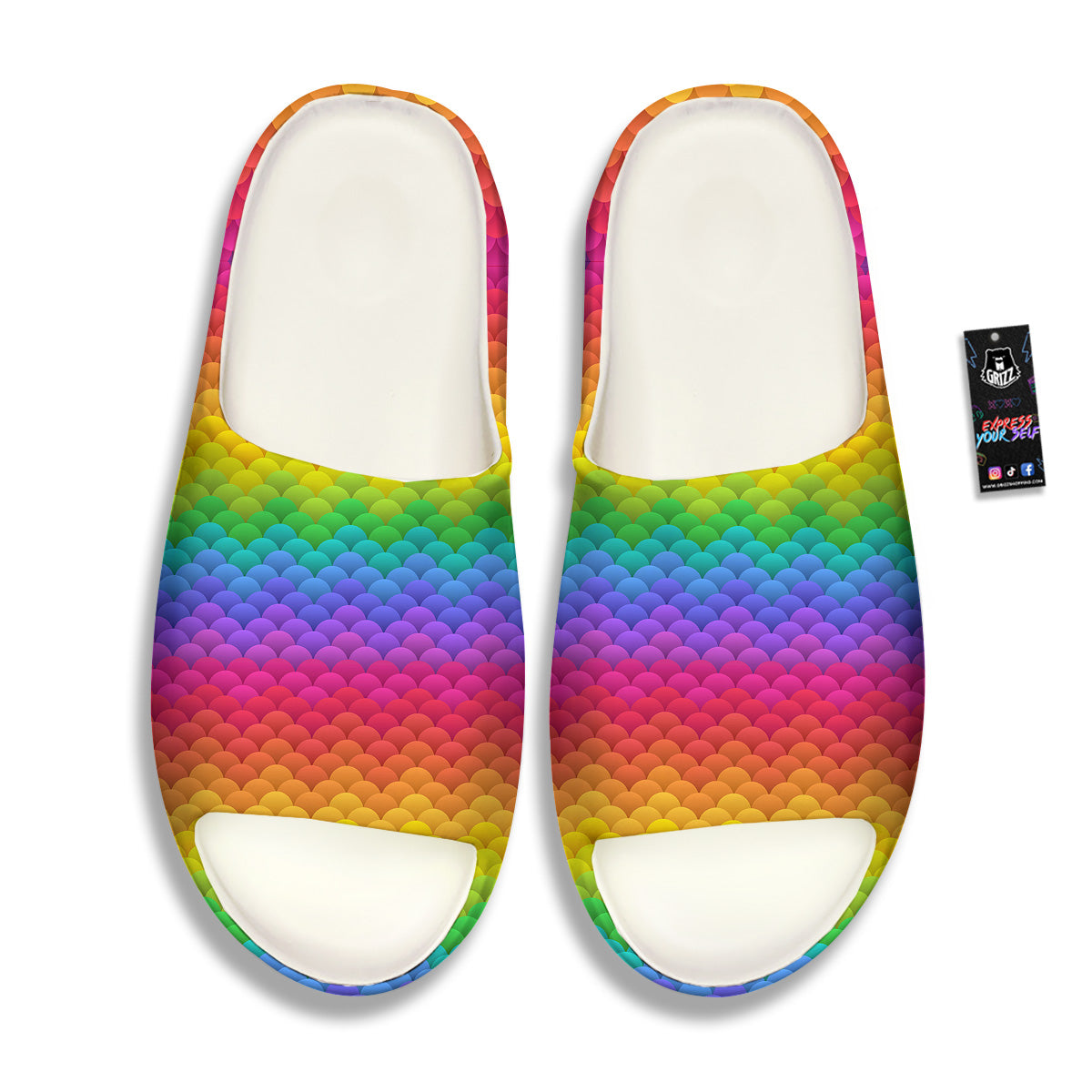 Rainbow Light Blobs Print Pattern Sandals-grizzshop