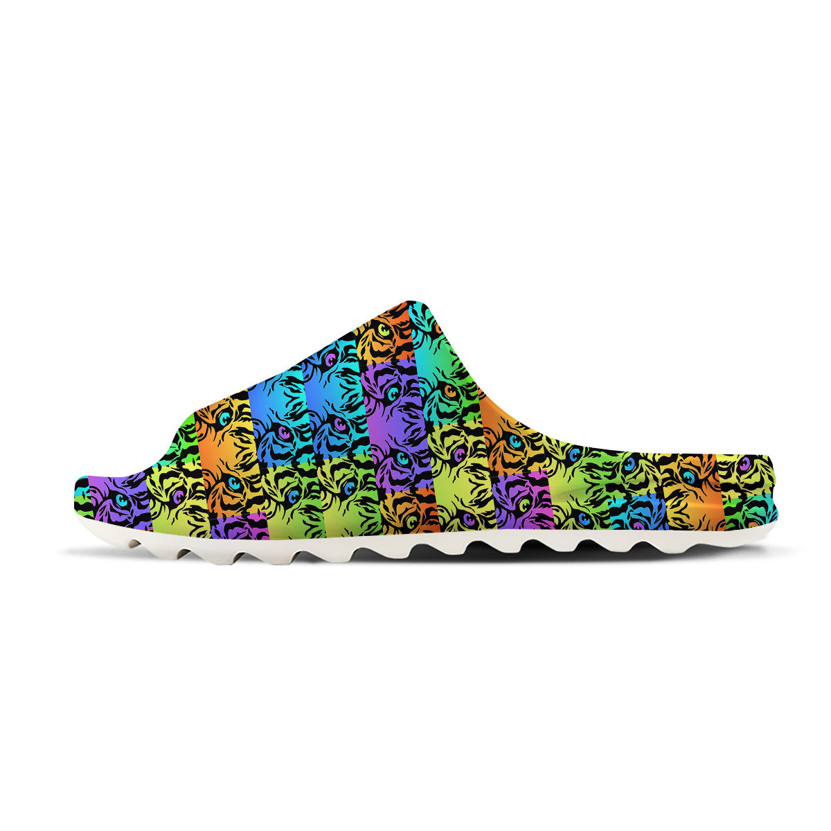 Rainbow Tiger Eyes Print Pattern Sandals-grizzshop