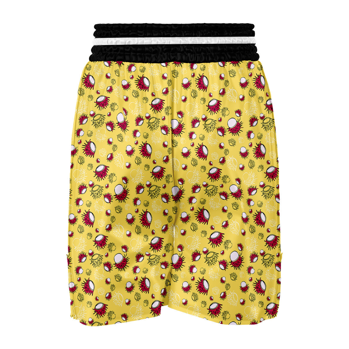Rambutan Yellow Vintage Print Pattern Boxing Shorts-grizzshop