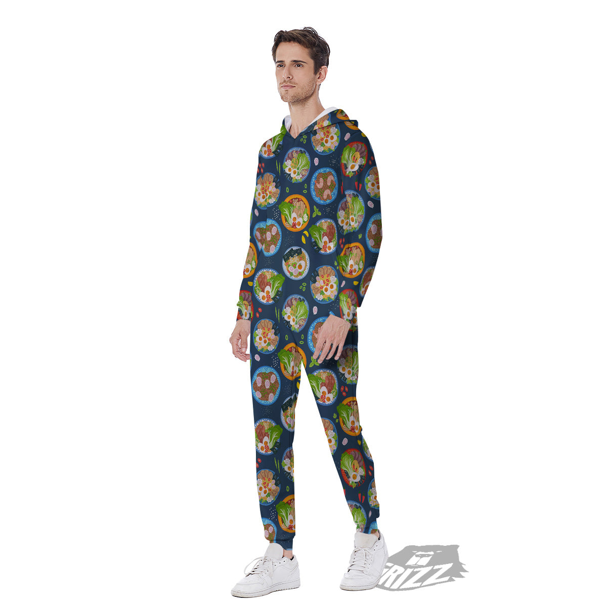 Ramen Udon Noodles In Bowl Print Pattern Men's Jumpsuit-grizzshop
