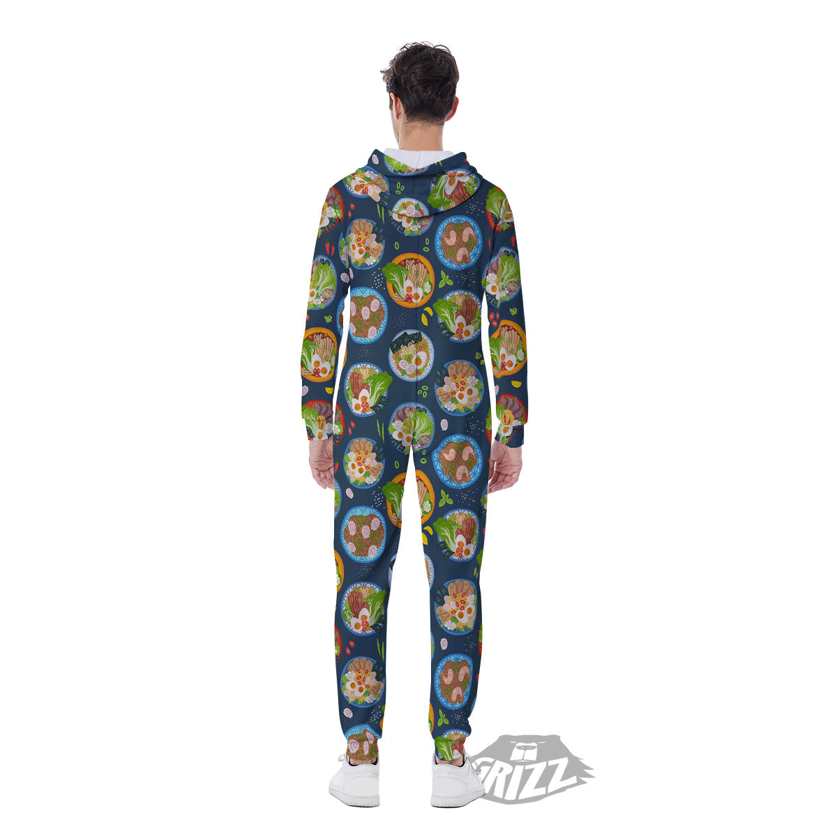 Ramen Udon Noodles In Bowl Print Pattern Men's Jumpsuit-grizzshop