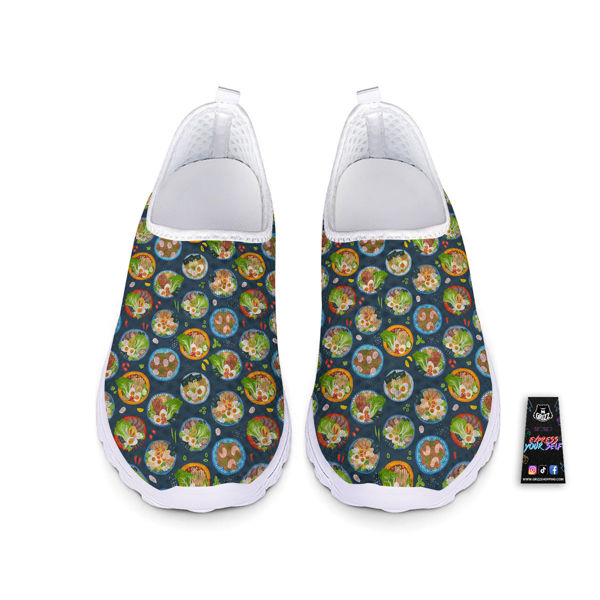 Ramen Udon Noodles In Bowl Print Pattern Nurse Shoes-grizzshop