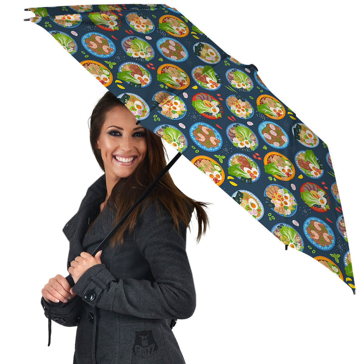 Ramen Udon Noodles In Bowl Print Pattern Umbrella-grizzshop