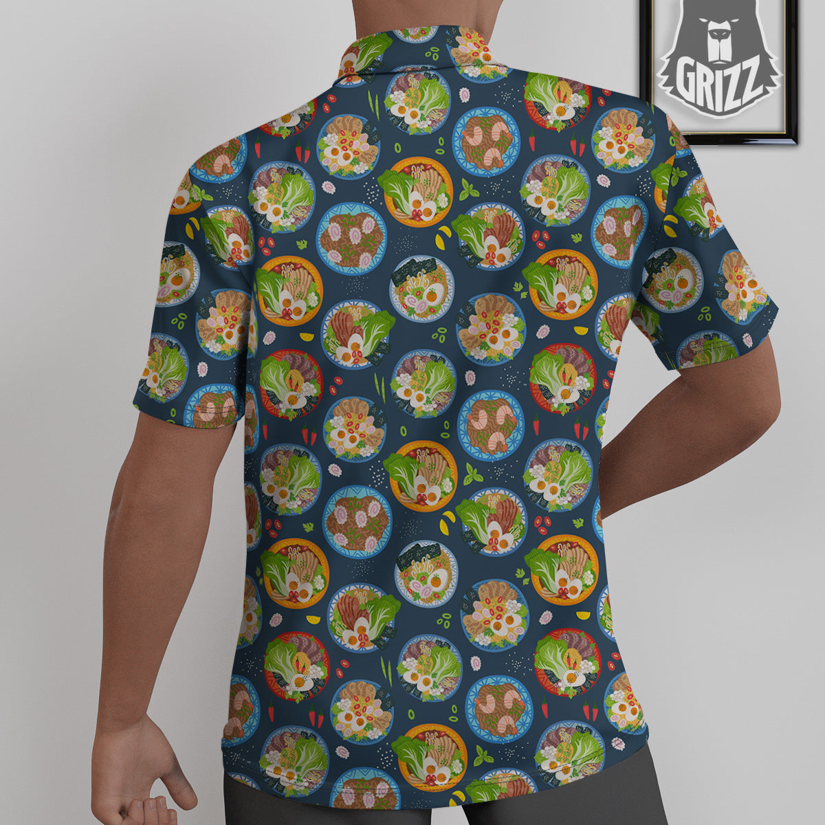 Ramen Udon Noodles In Bowl Print Pattern Untucked Shirts-grizzshop