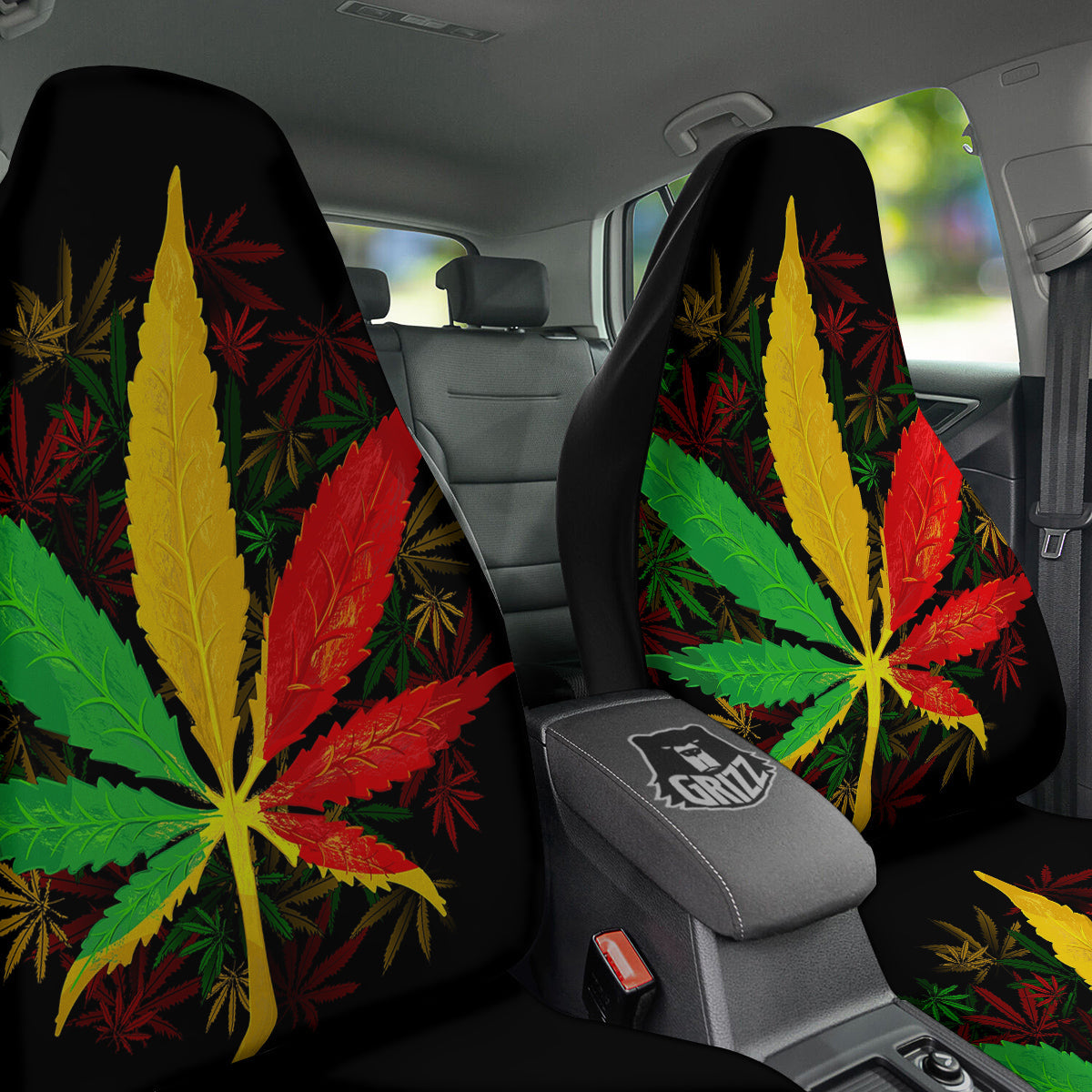 Rasta Cannabis Print Car Seat Covers-grizzshop