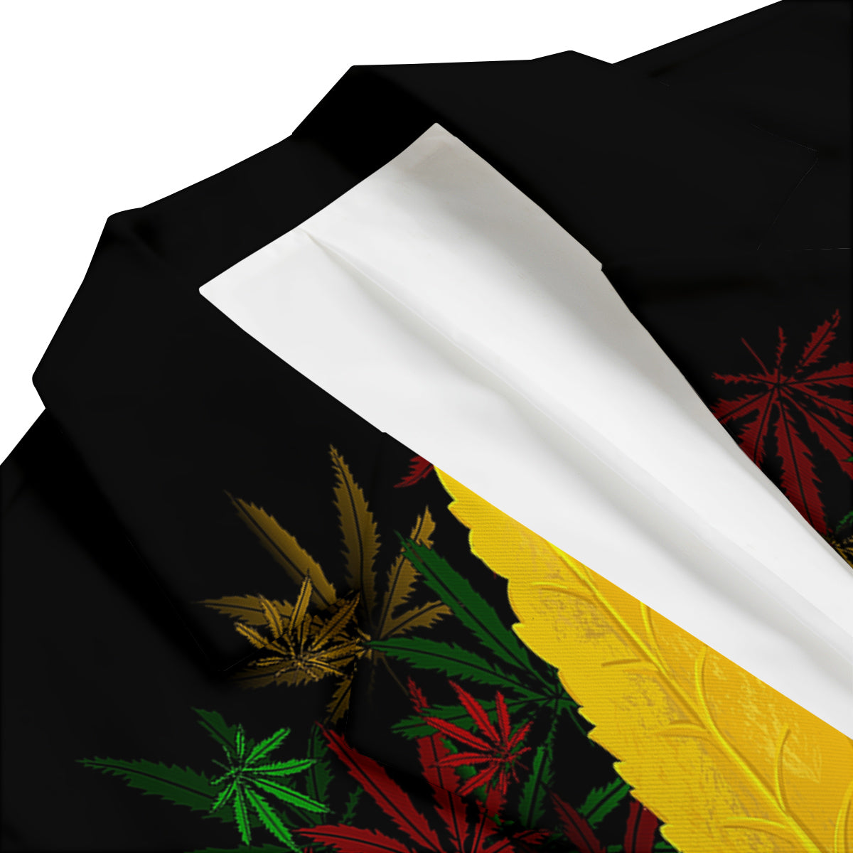 Rasta Cannabis Print Men's Blazer-grizzshop