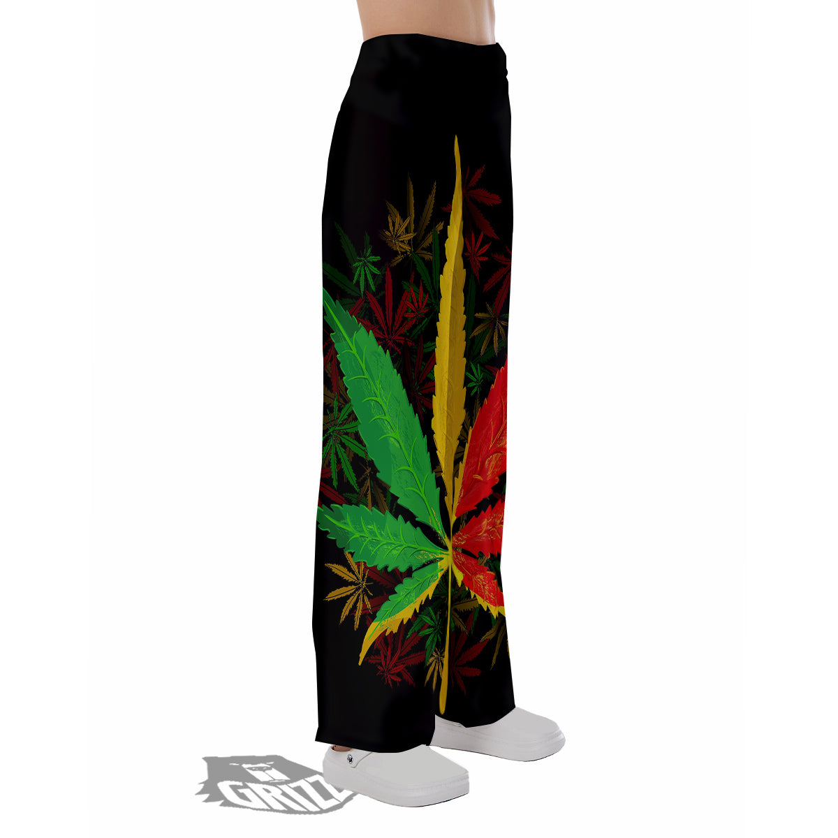 Rasta Cannabis Print Pajama Pants-grizzshop