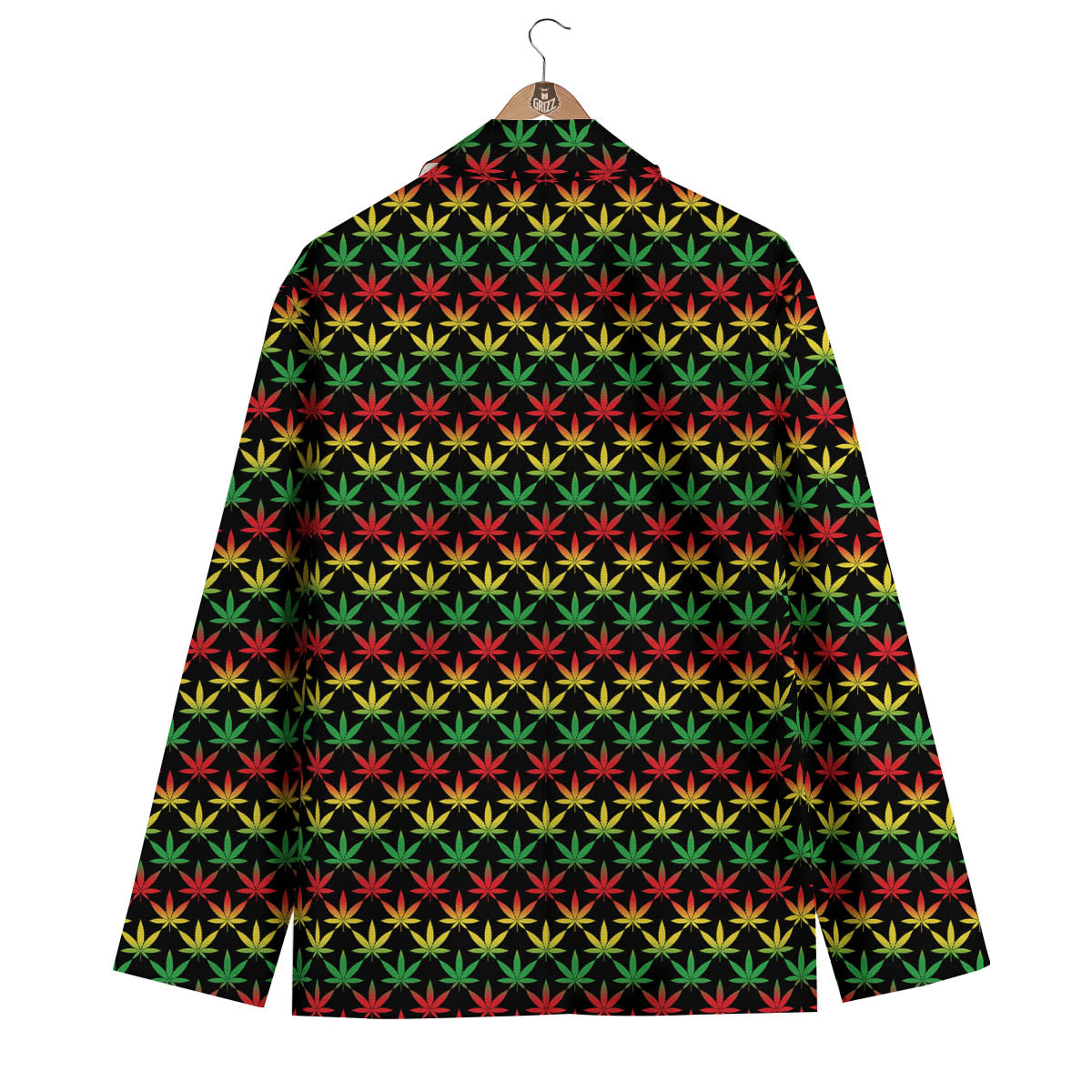 Rasta Cannabis Print Pattern Men's Blazer-grizzshop