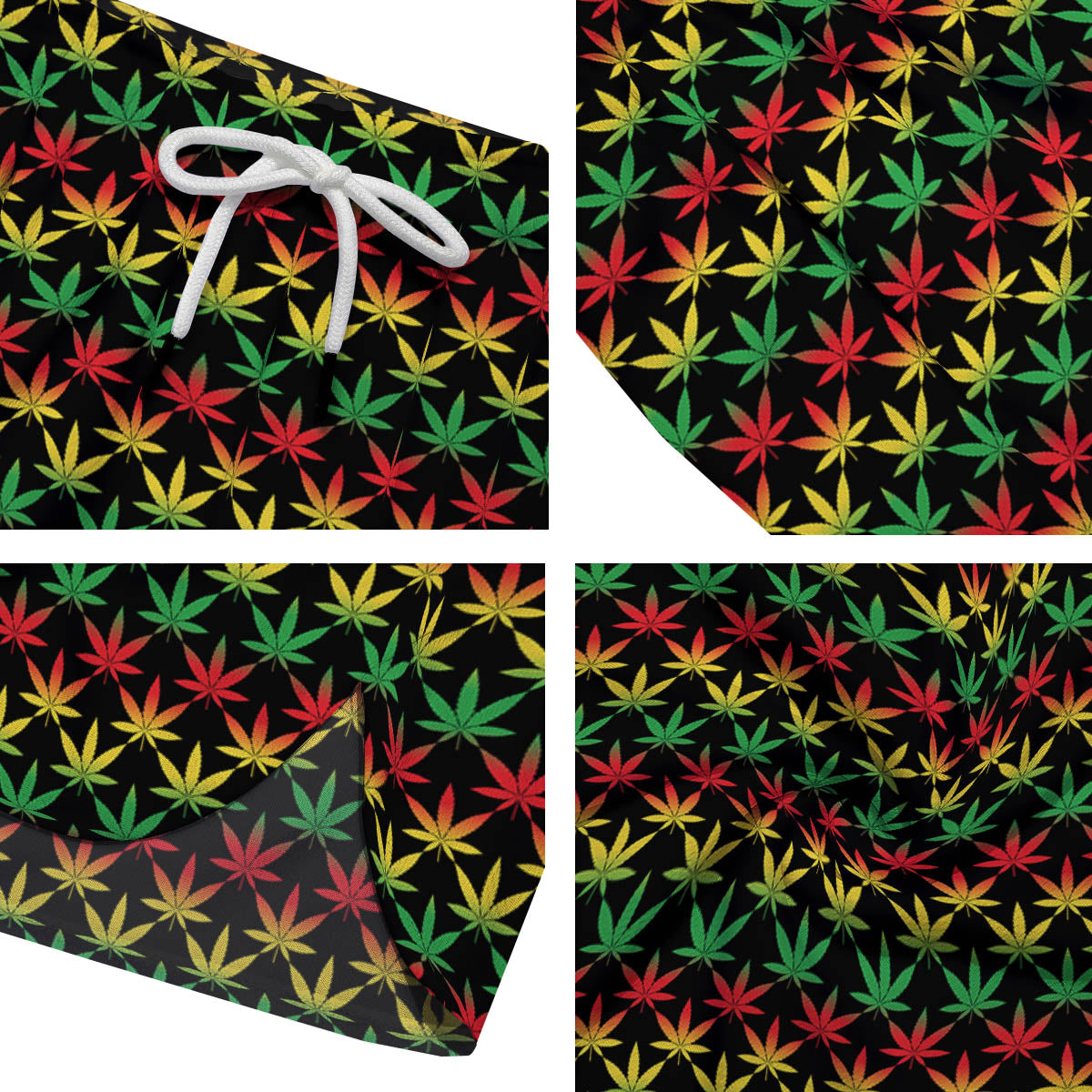 Rasta Cannabis Print Pattern Men's Running Shorts-grizzshop